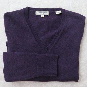 Bobby Jones Womens V Neck 100% Merino Wool Sweater Purple L Women`s Vintage